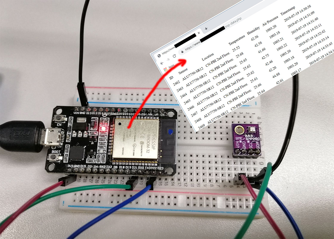 วัดอุณหภูมิความชื้นผ่าน ESP32/ESP8266 บันทึกลงดาต้าเบส MySQL